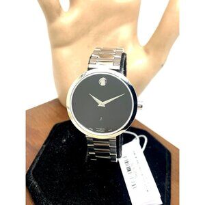 Movado Women's Watch 0607678 Swiss Automatic Black Dial Silver Steel 32mm